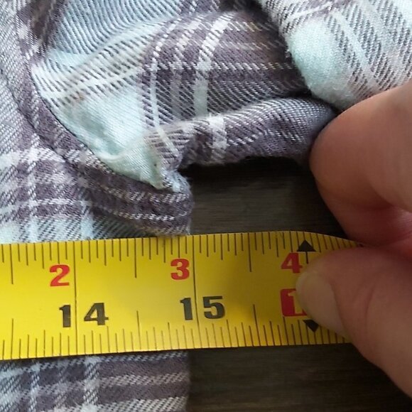 GIRLS Justice Mint Green/Grey Plaid Button Down Shirt Size 8 | Stylish and Comfy - Picture 5 of 7